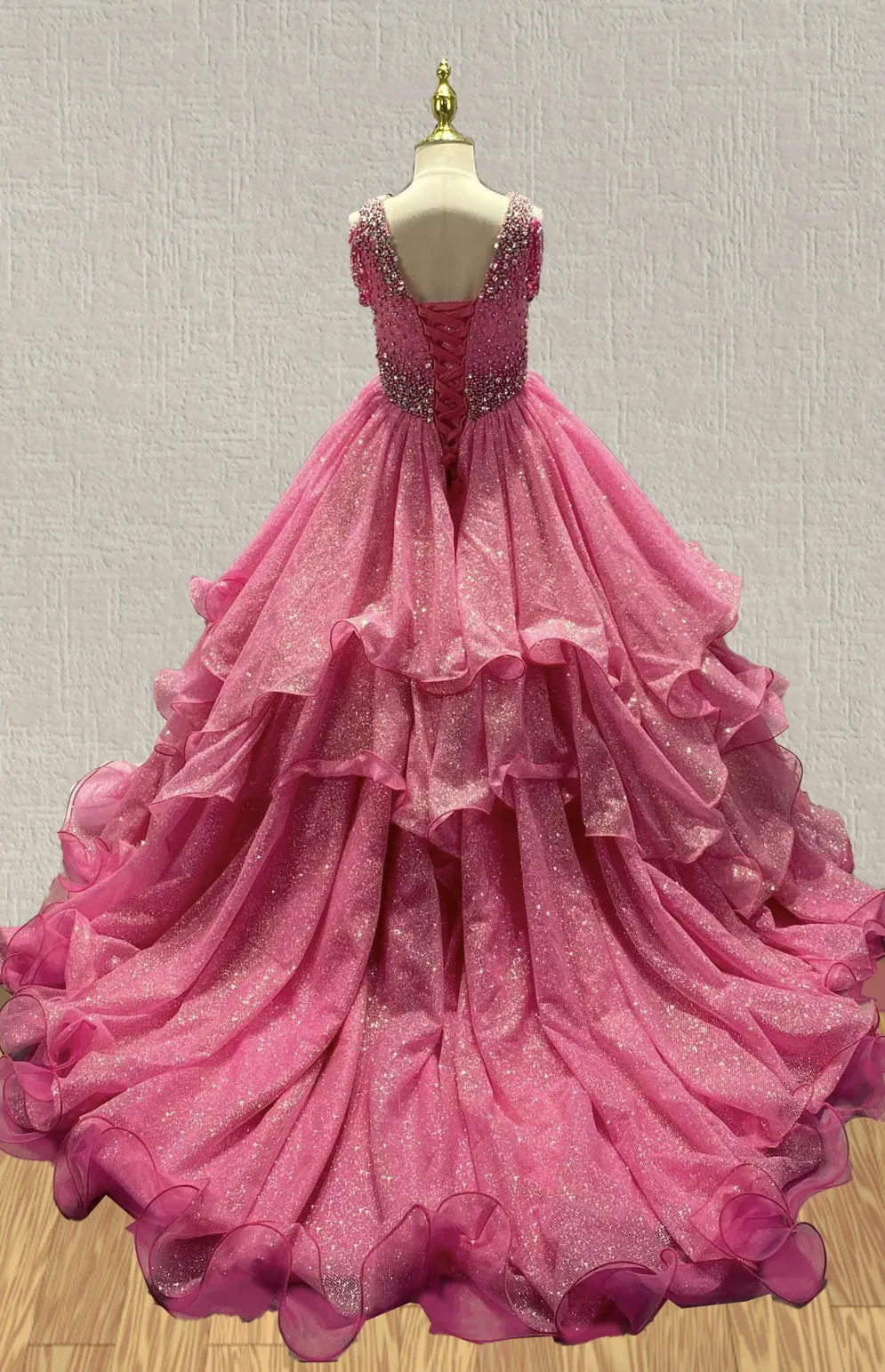 Stunning Beaded Bodice Preteen Gorgeous Evening Gown