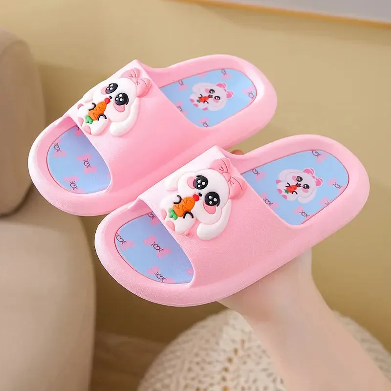 Summer Boy Girl Slippers Cute Cartoon Pattern Children Flip-flops Soft Comfortable Non-slip Indoor Home Shoe Baby Kid Beach Shoe