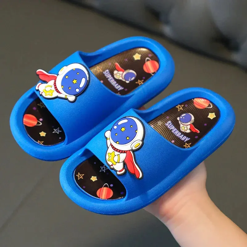 Summer Boy Girl Slippers Cute Cartoon Pattern Children Flip-flops Soft Comfortable Non-slip Indoor Home Shoe Baby Kid Beach Shoe