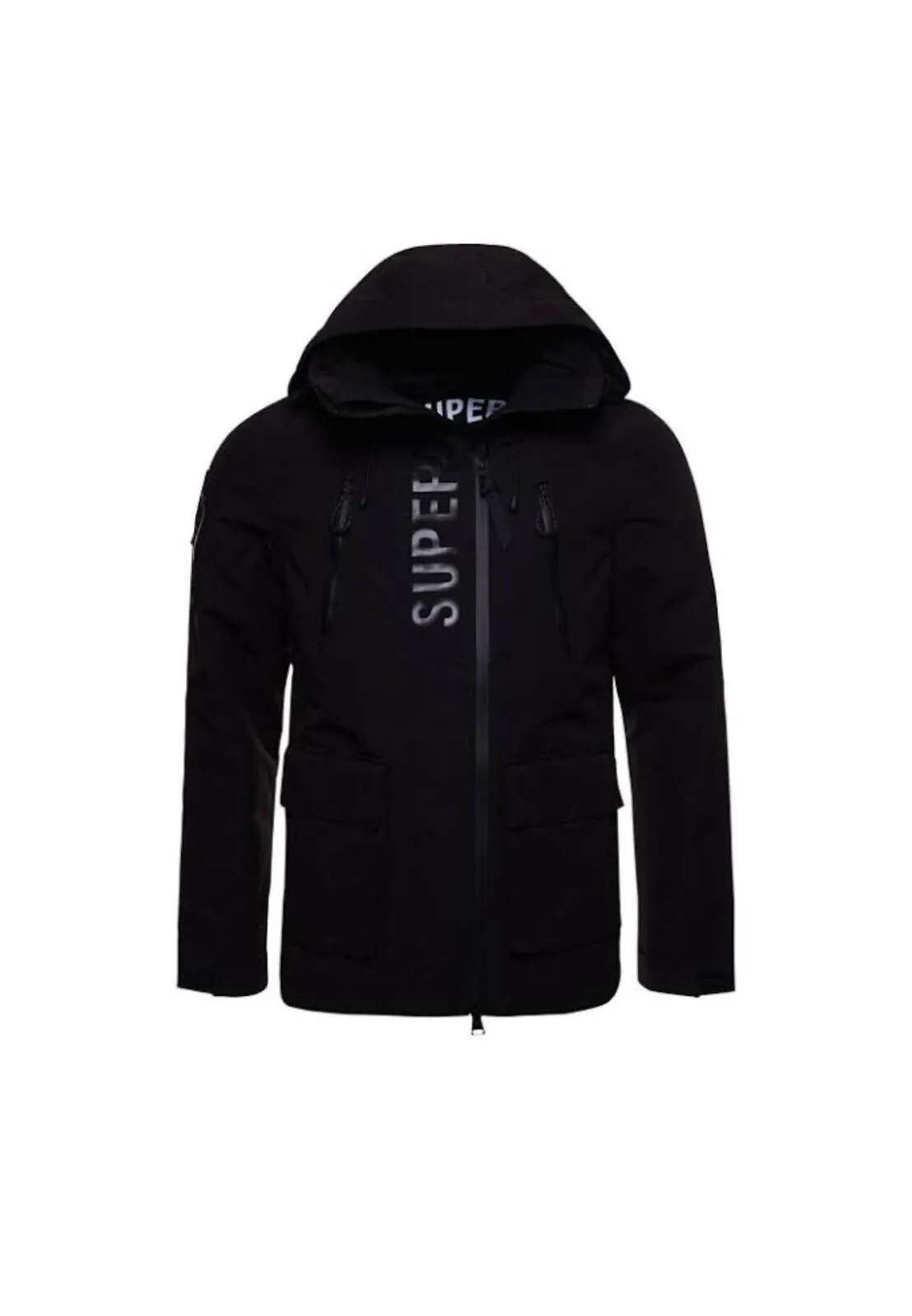 Superdry Black Jacket Mens Waterproof Black Ultimate Hoodie Jacket