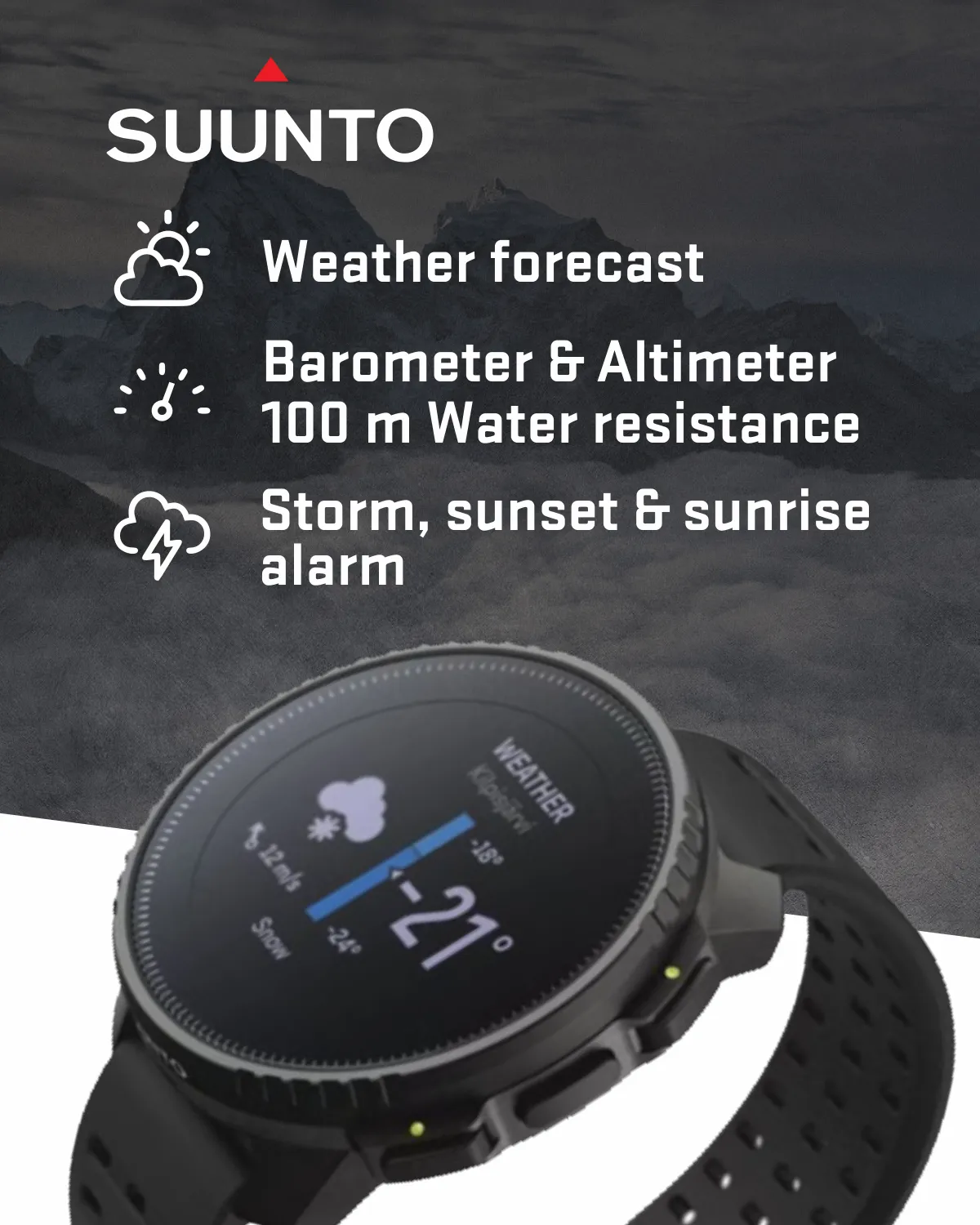 SUUNTO Vertical Adventure GPS Watch, Large Screen, Offline Maps, Solar Charging with Wearable4U Power Bank SQ Bundle