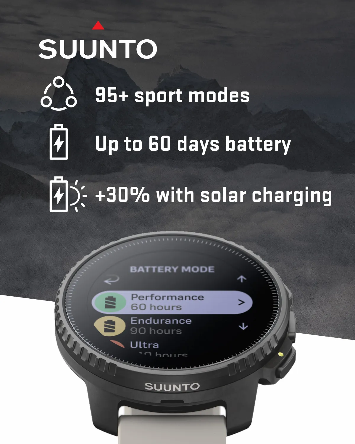 SUUNTO Vertical Adventure GPS Watch, Large Screen, Offline Maps, Solar Charging with Wearable4U Power Bank SQ Bundle