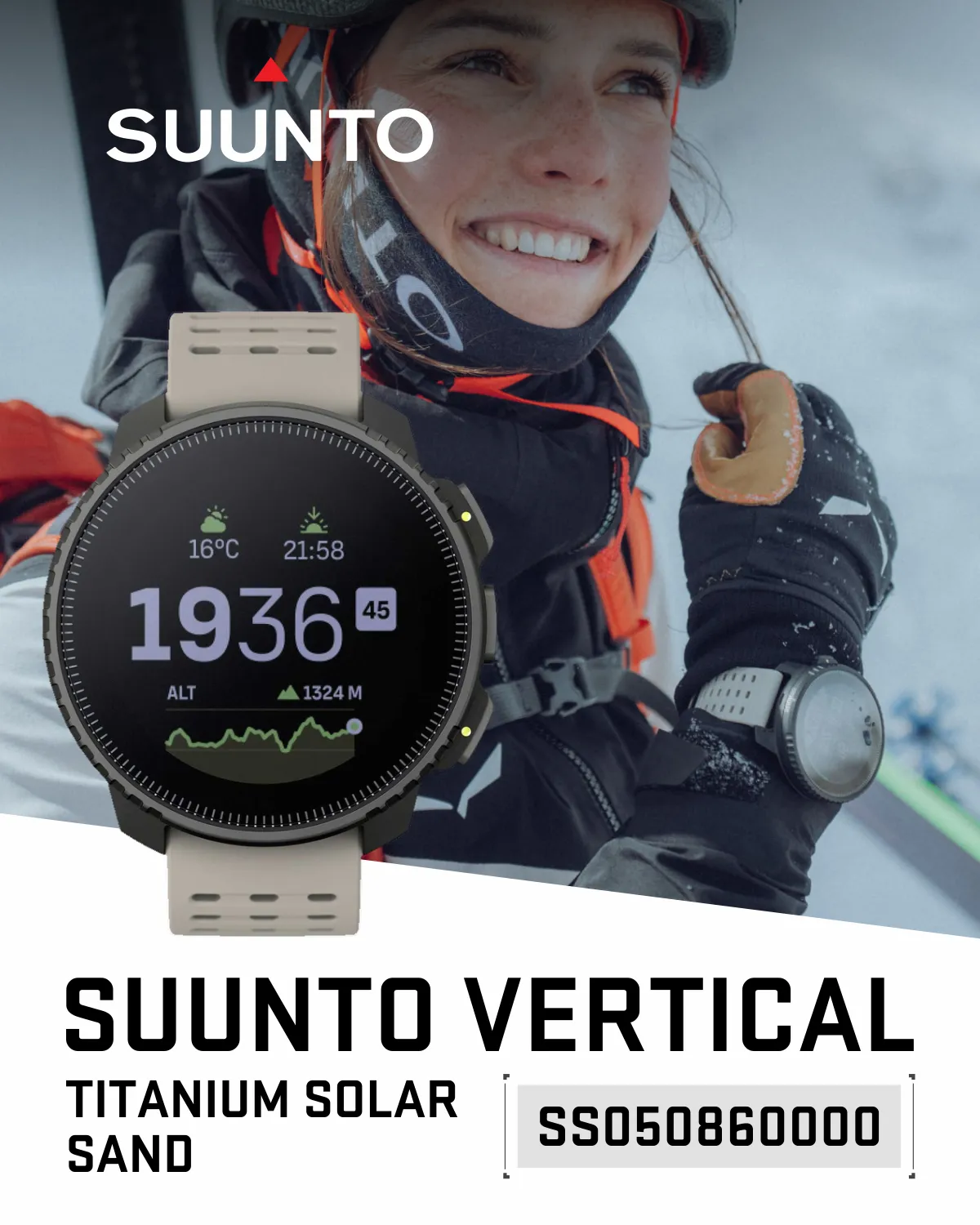 SUUNTO Vertical Adventure GPS Watch, Large Screen, Offline Maps, Solar Charging with Wearable4U Power Bank SQ Bundle