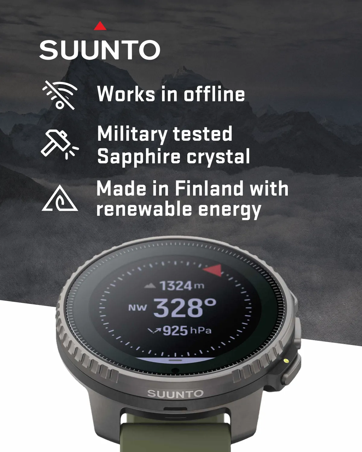 SUUNTO Vertical Adventure GPS Watch, Large Screen, Offline Maps, Solar Charging with Wearable4U Power Bank SQ Bundle