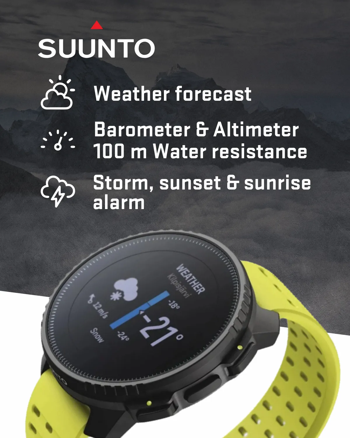 SUUNTO Vertical Adventure GPS Watch, Large Screen, Offline Maps, Solar Charging with Wearable4U Power Bank SQ Bundle