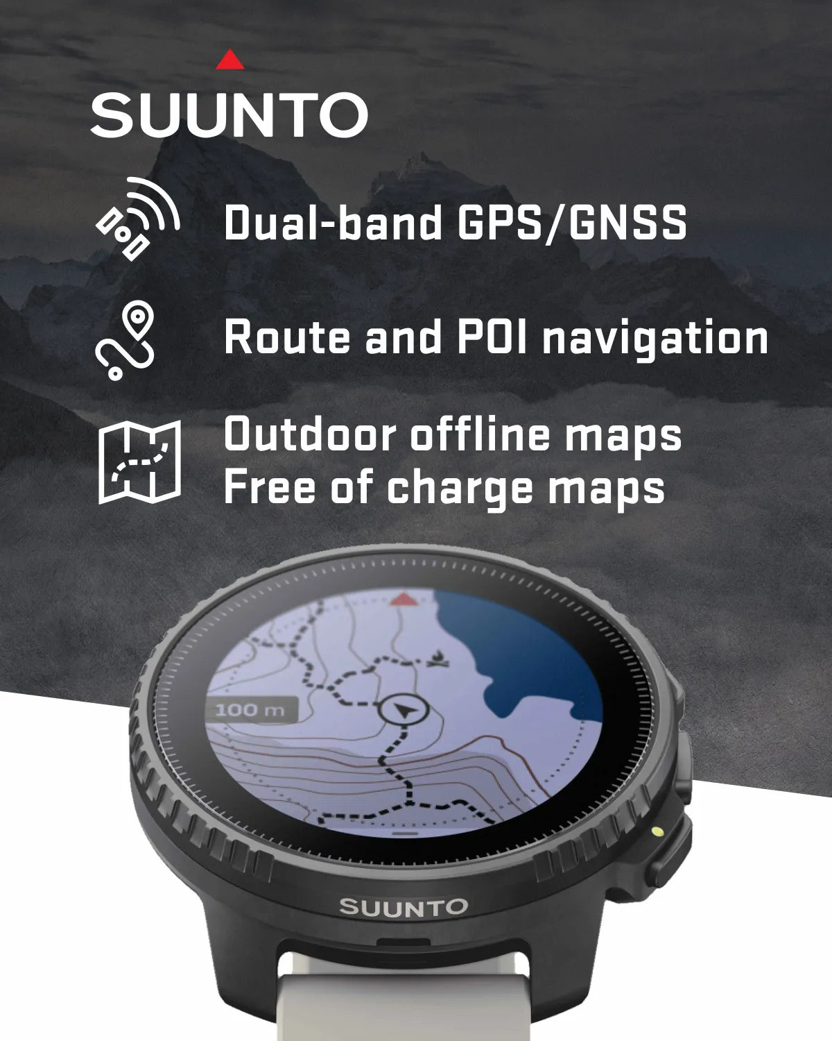 SUUNTO Vertical Adventure GPS Watch, Large Screen, Offline Maps, Solar Charging with Wearable4U Power Bank SQ Bundle