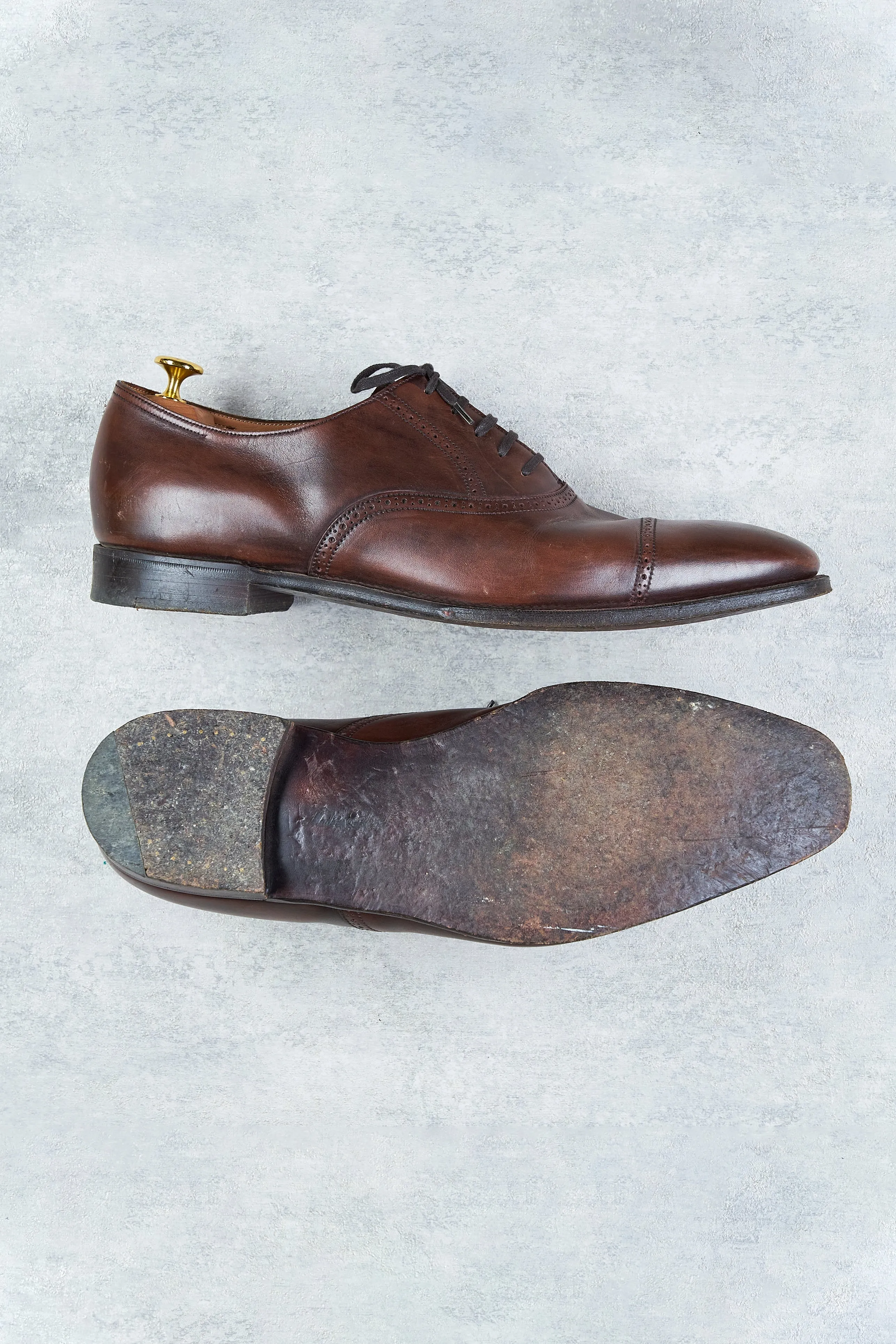 The Armoury Hajime Wyndham Espresso Calf Self-Brogue Oxfords Shoes