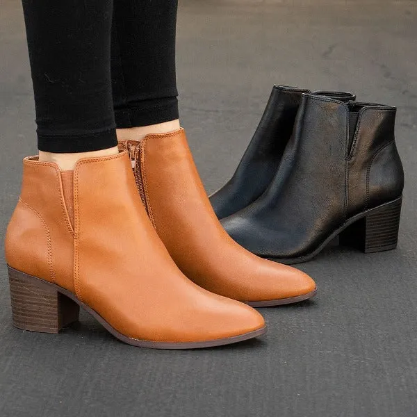 Topanga PU Leather Slip-On Booties