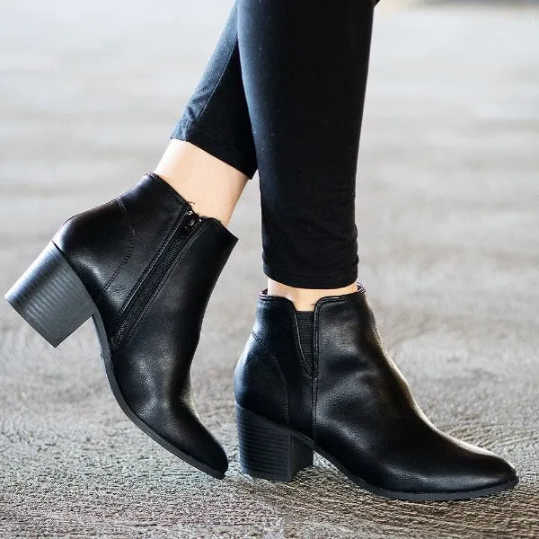 Topanga PU Leather Slip-On Booties