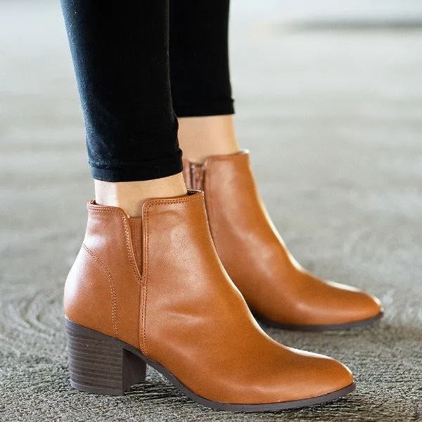 Topanga PU Leather Slip-On Booties