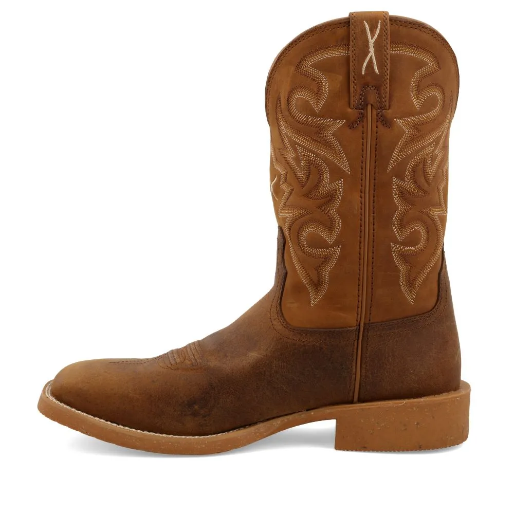 'Twisted X' Men's 11" Tech X™ Western Square Toe - Saddle / Rustic Orange