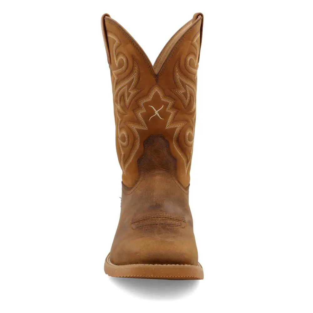 'Twisted X' Men's 11" Tech X™ Western Square Toe - Saddle / Rustic Orange