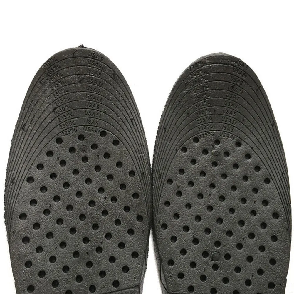 US 1-2 Pairs Three-Layer Shoe Insole Unisex Invisible Height Increase Insoles