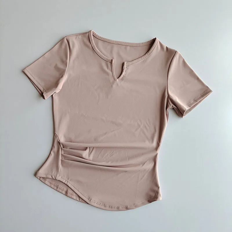 V-neck Short-sleeved Top