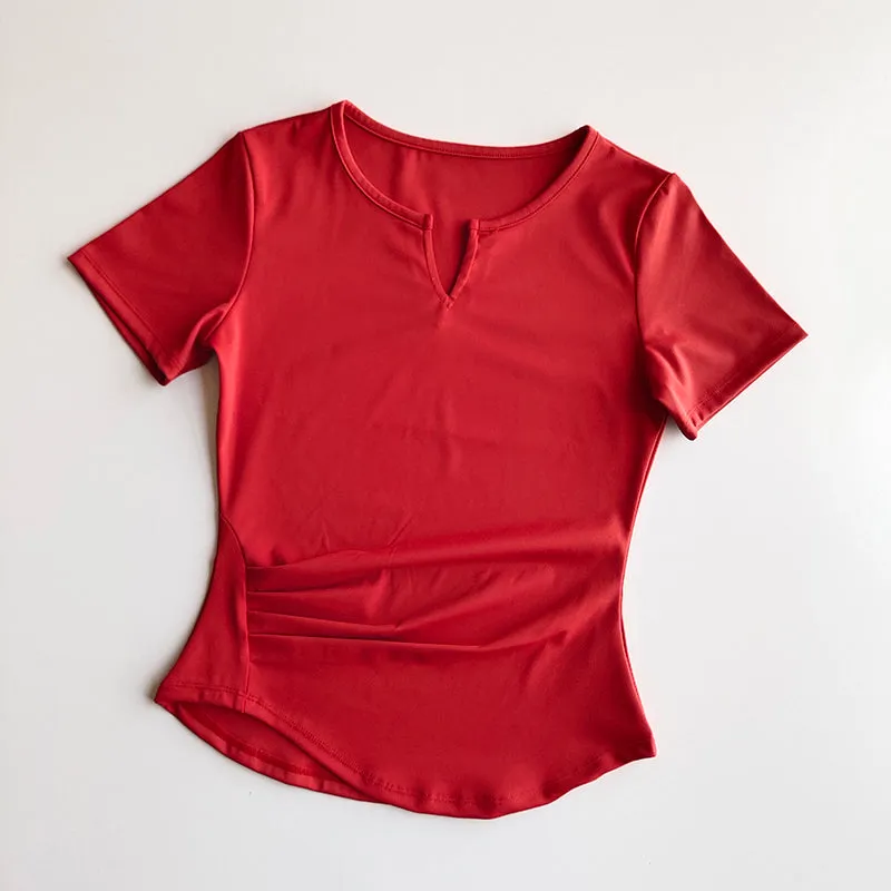 V-neck Short-sleeved Top