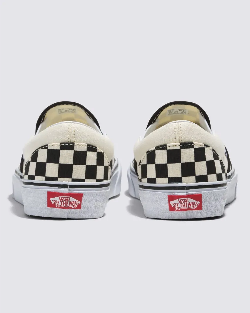 VANS UNISEX CLASSIC SLIP ON CHECK BLACK/WHITE CASUAL SNEAKER SHOES