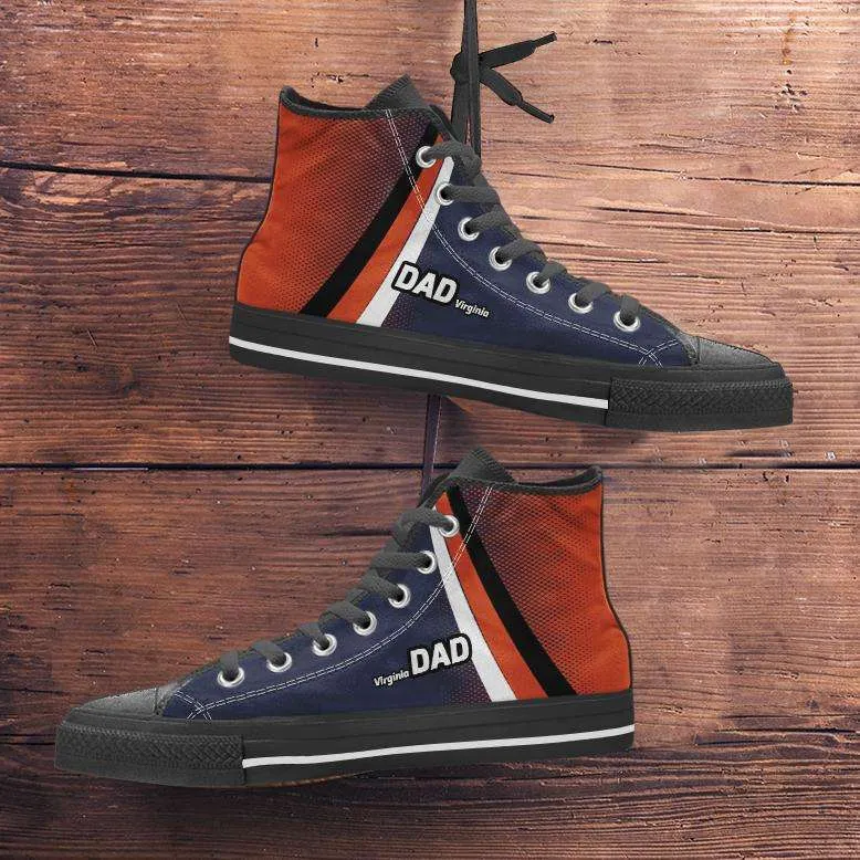 Virginia DAD Basketball Fans Canvas High Top Shoes