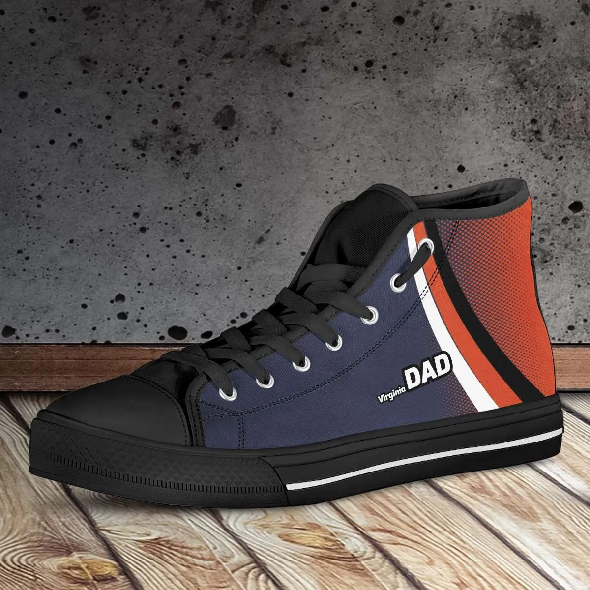 Virginia DAD Basketball Fans Canvas High Top Shoes