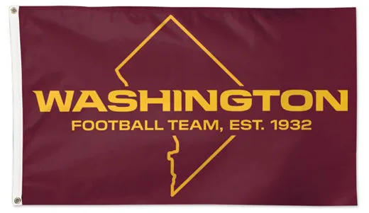 Washington Football Team Official NFL Football 3'x5' DELUXE-EDITION Flag ("DC-Style") - Wincraft Inc.