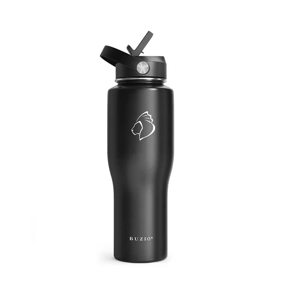 Water Bottle Fits in Car Cup Holder | Black | 32oz