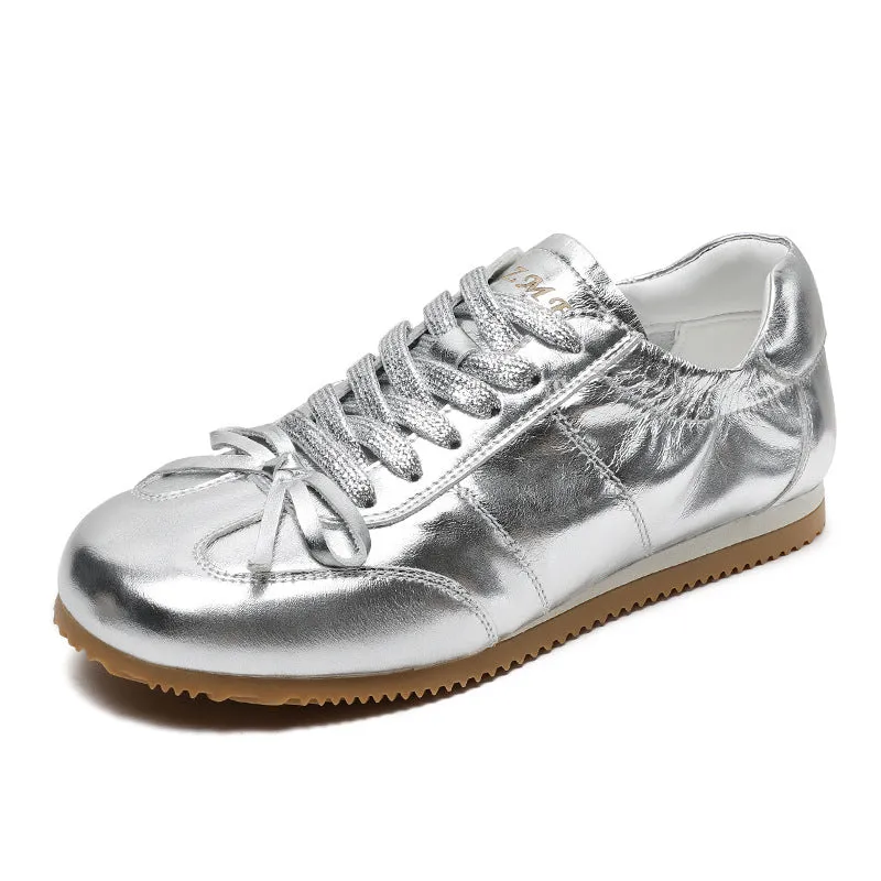 Women Minimalism Glossy Leather Casual Training Shoes