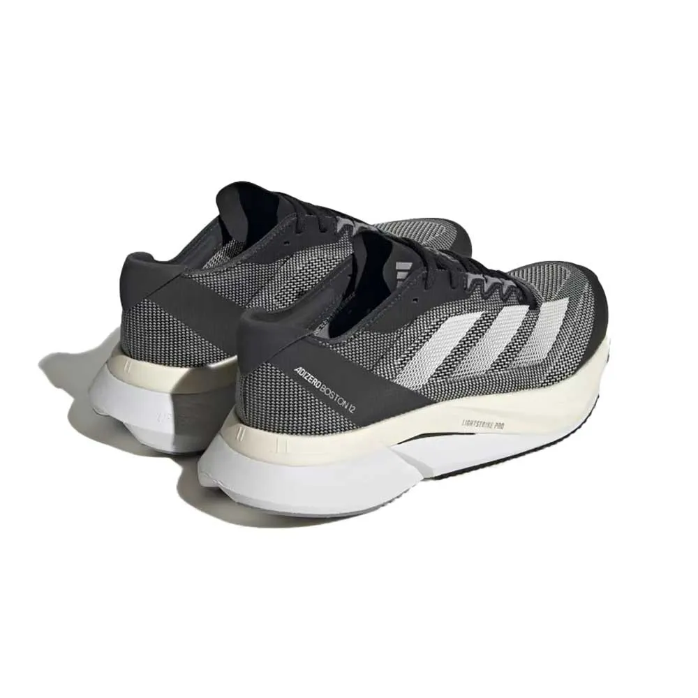 Women's Adizero Boston 12 Running Shoes - Core Black/Cloud White/Carbon - Regular (B)