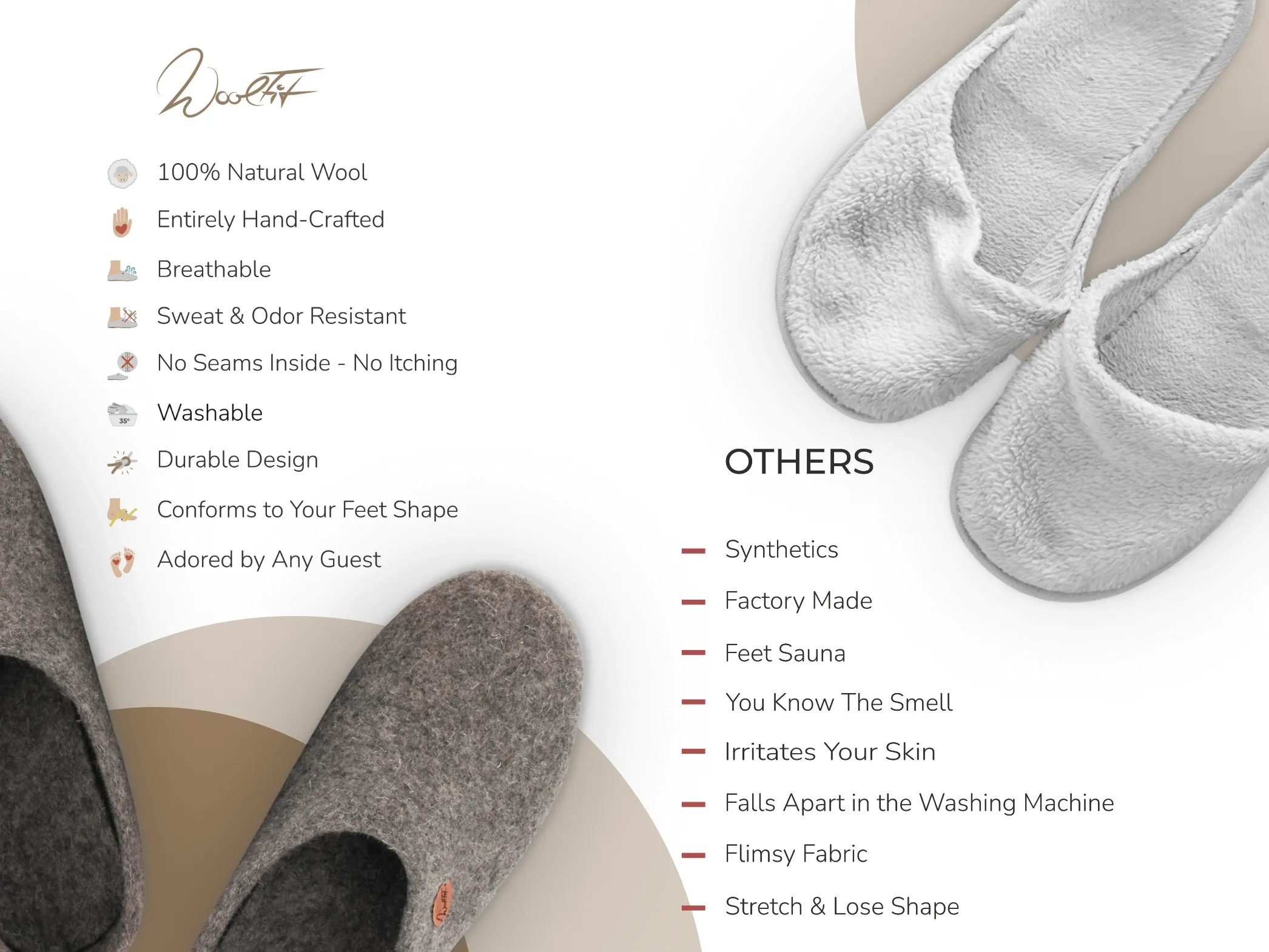 WoolFit Step | Summer Slippers with Insoles & Leather Sole